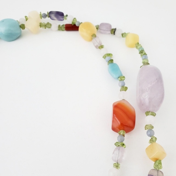 🌼 Super long all real stone beaded necklace - Picture 4 of 4